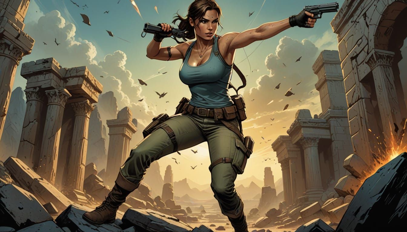 Lara Croft Embarks on a Daring Tomb Raid