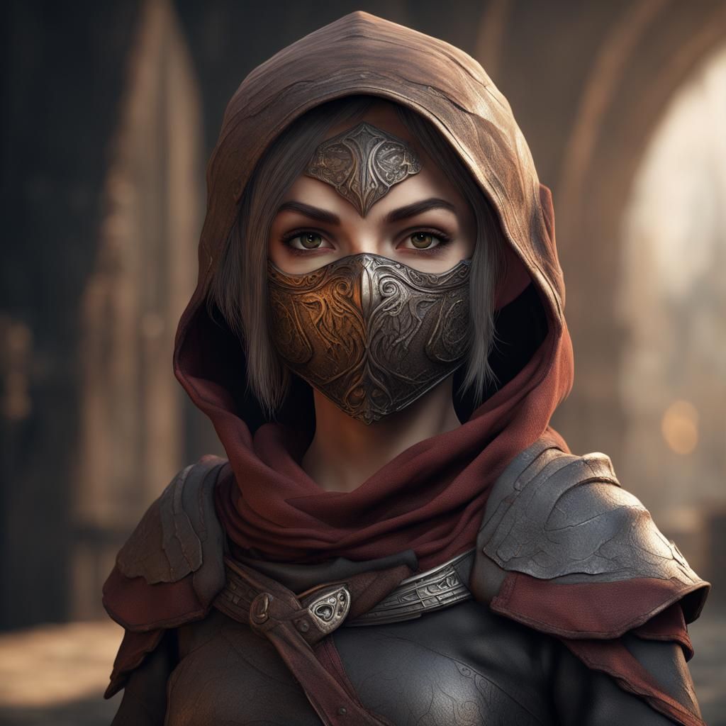 Dystopian Halfling Assassin in Detailed Matte Painting