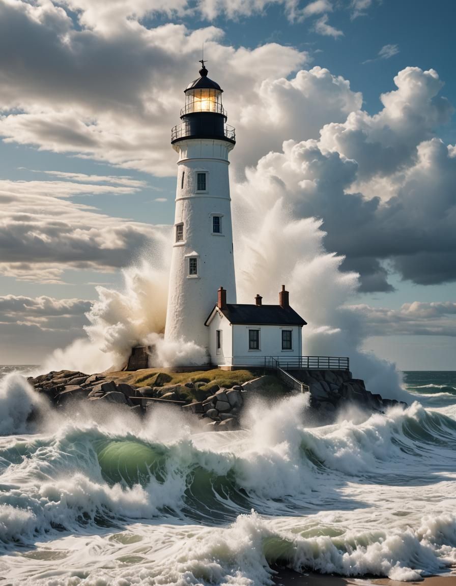 Seaside Lighthouse Beacon of Coastal Beauty