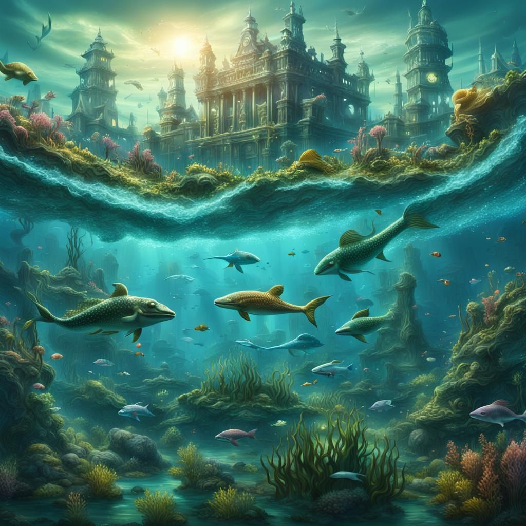 Underwater City with Mermaids: A Digital Matte Painting