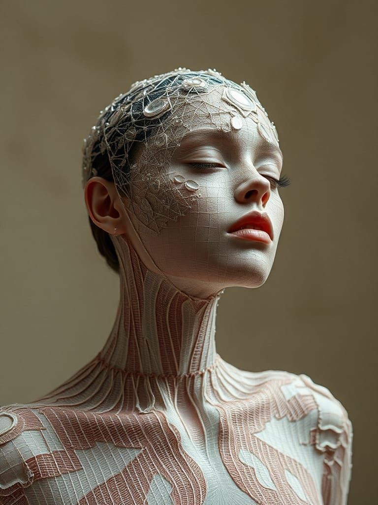 Ethereal Figures in Synthetic Skins: A ZEF Style Artwork