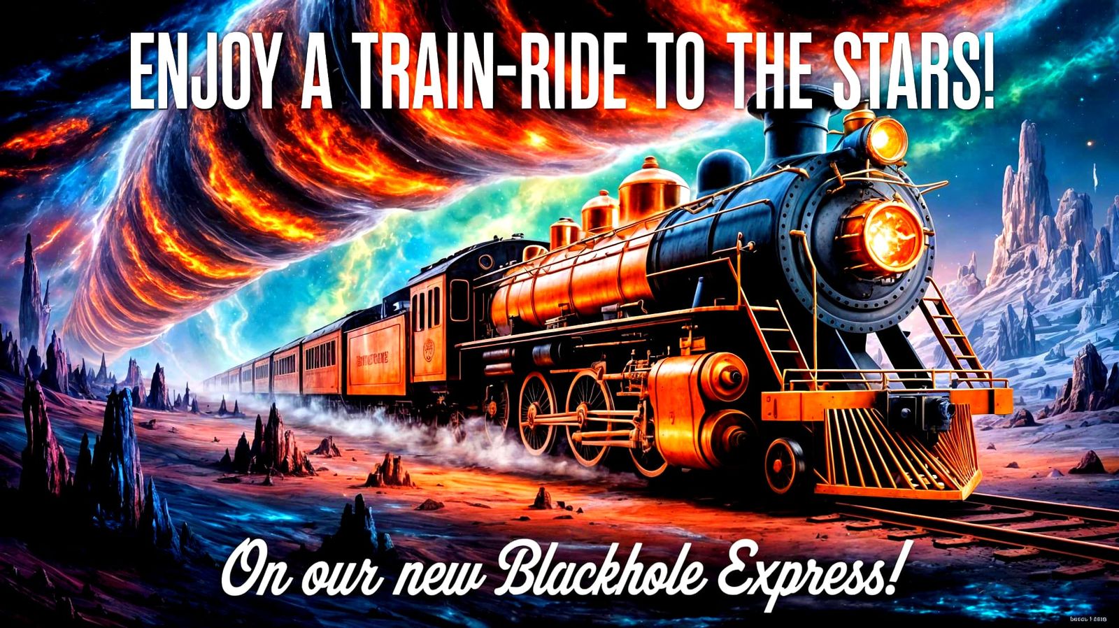 Enjoy a Train-Ride to the Stars on our new Blackhole Express...