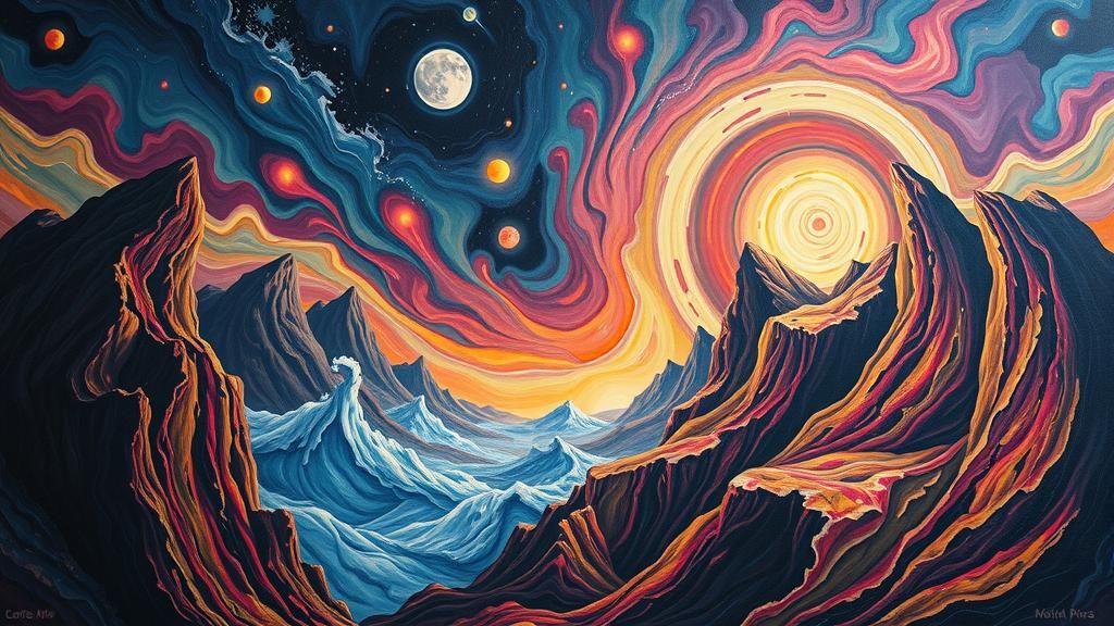 Cosmic Universes Collide in Surreal Dreamscape