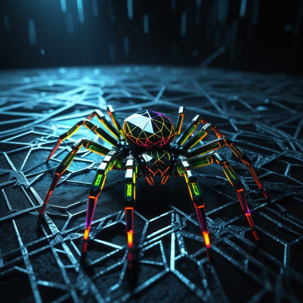 Gothic Crystal Spider on Black Lace