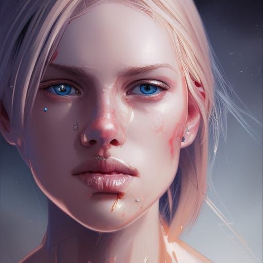 Blond Girl Portrait with Dynamic Lighting