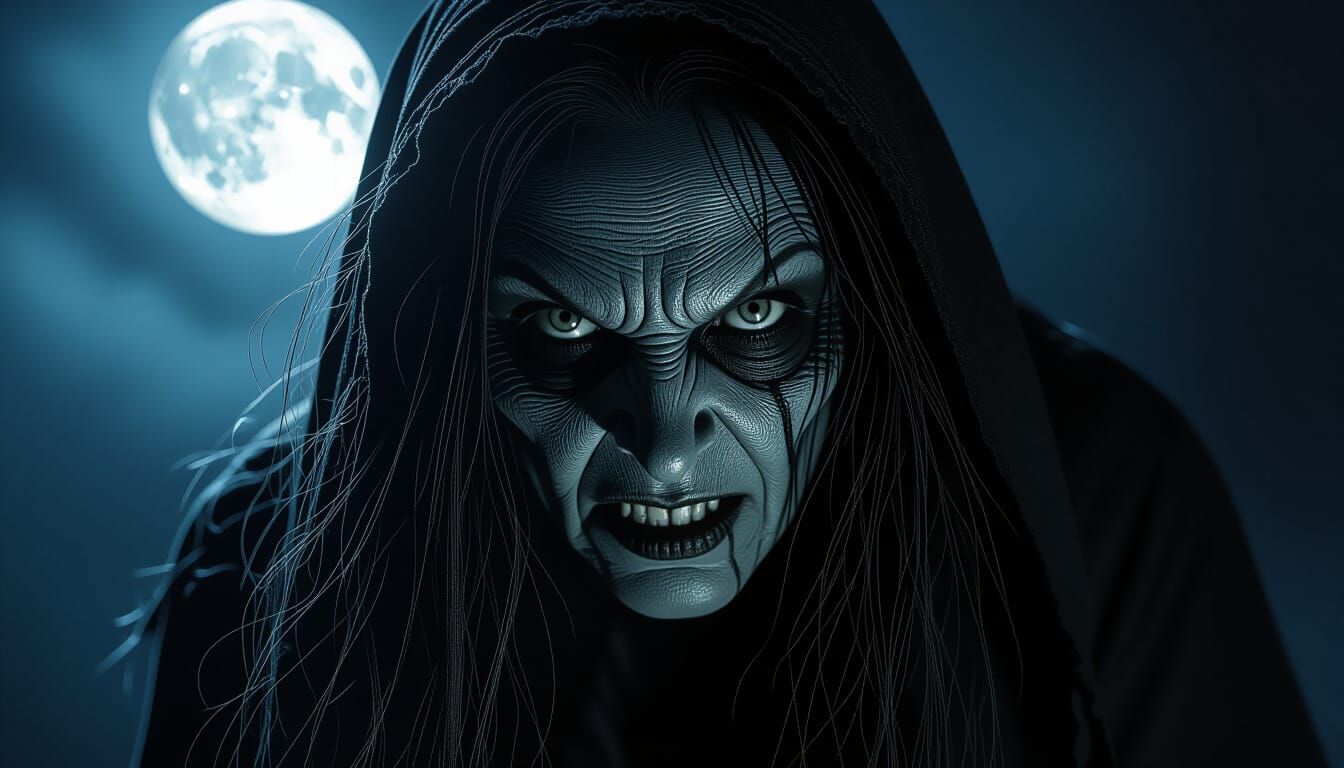 Terrifying Chudail Witch With Grotesque Face in Dramatic Sha...