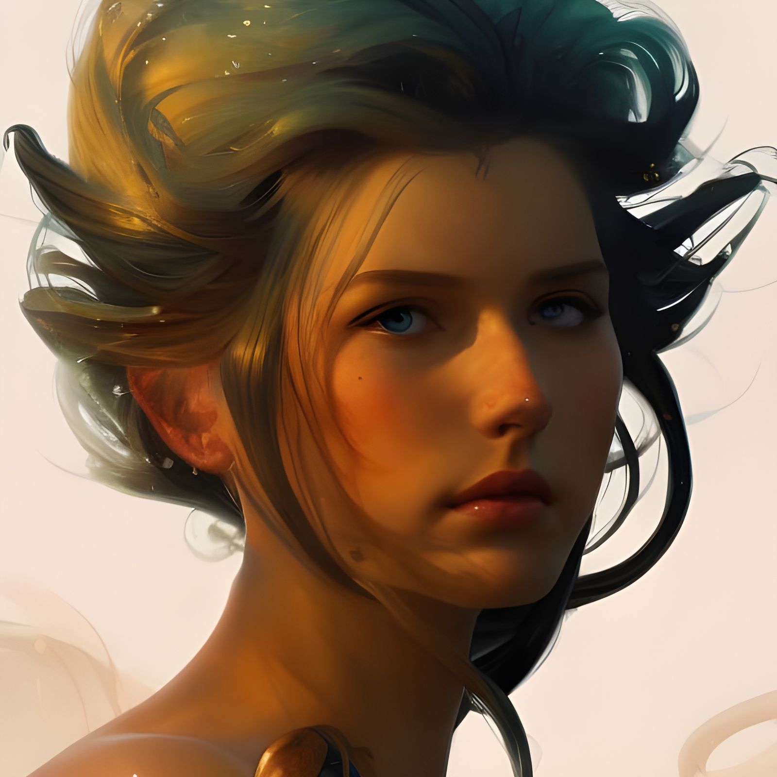 Sirens Beckon Sailors: Hyperdetailed Art Nouveau Portrait