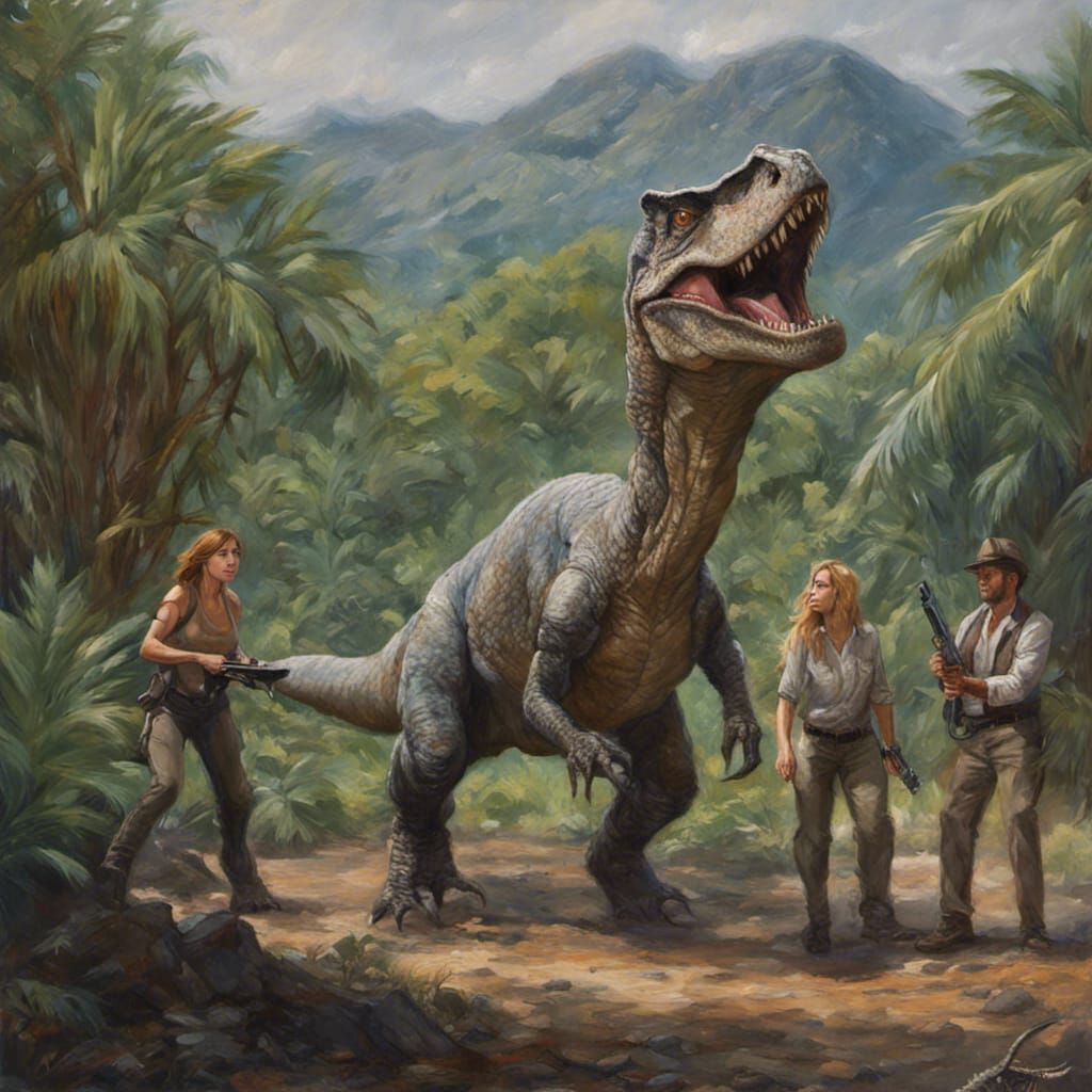 Jurassic World: Oil Painting by James Gurney