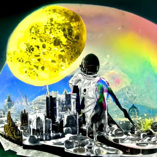 Astral City on the Moon: Holographic Illustration