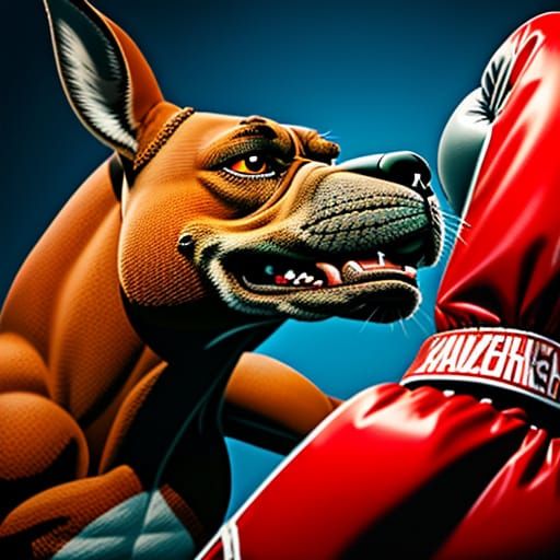 Cartoon Boxer Knocks Out Kangaroo with ZONK