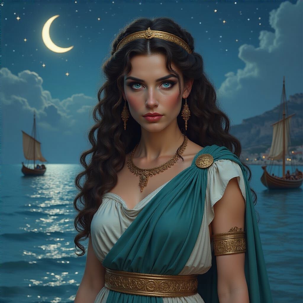 Brizo: Greek Goddess in Dark Fantasy Art Style