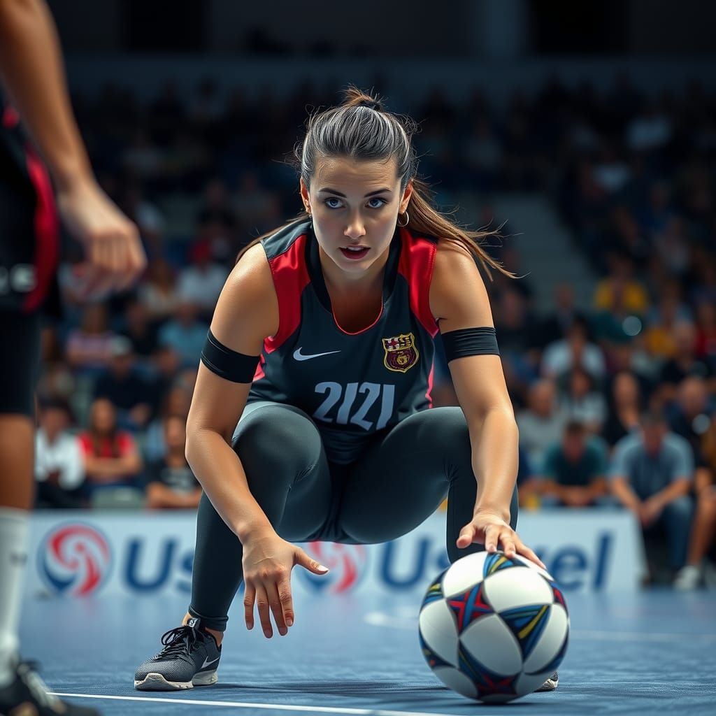 Handball Player in Action: Dynamic Sports Photography