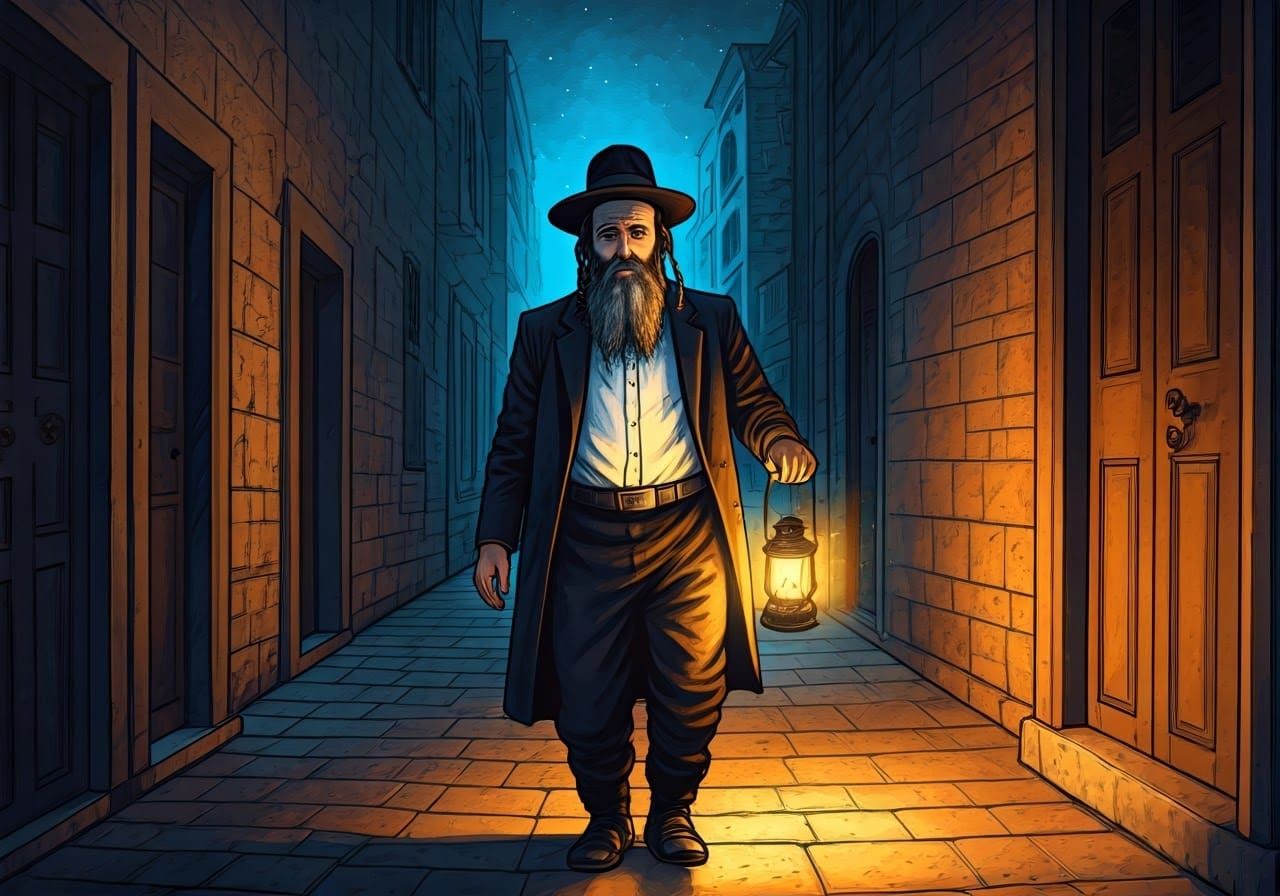 Jerusalem Street Scene: Whimsical Watercolor Illustration