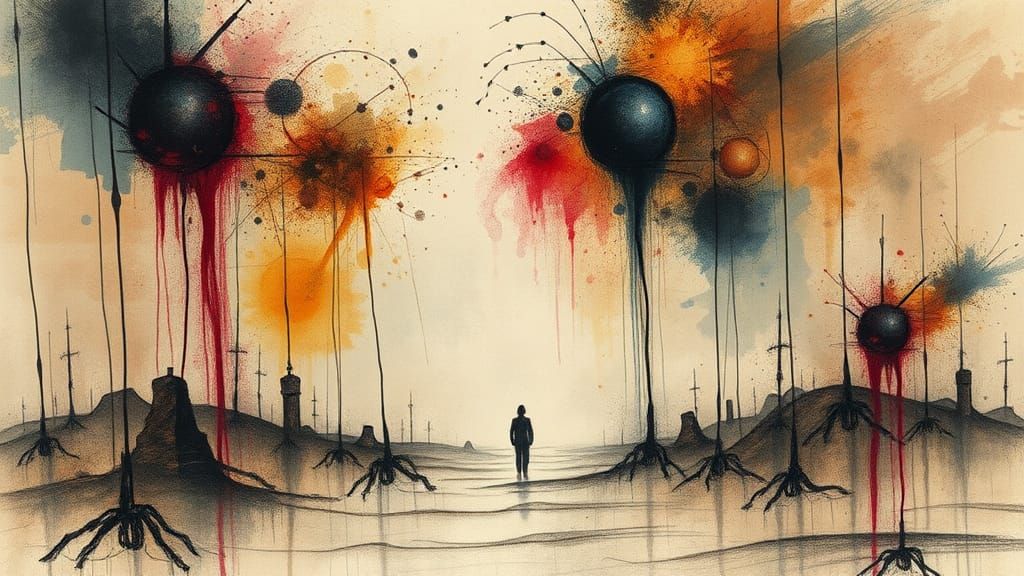 Surreal Dreamscape: Empty Void in Alternate Political World