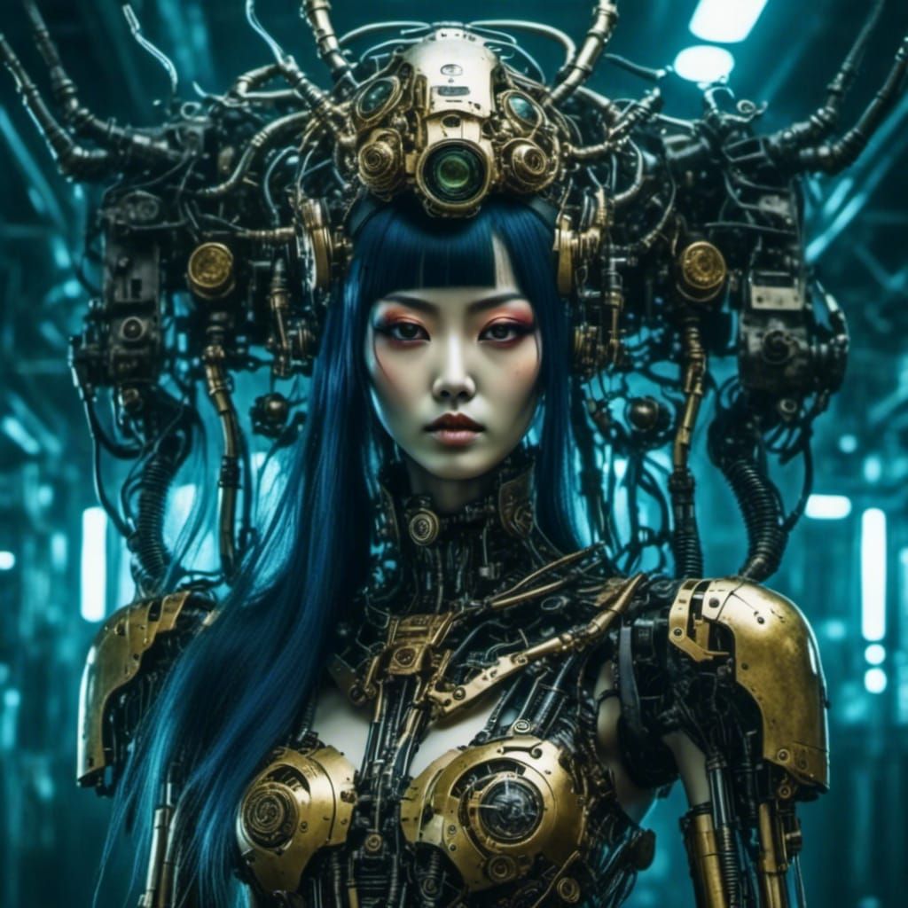 Cyberpunk Dreamscape: Neon Steampunk Machine