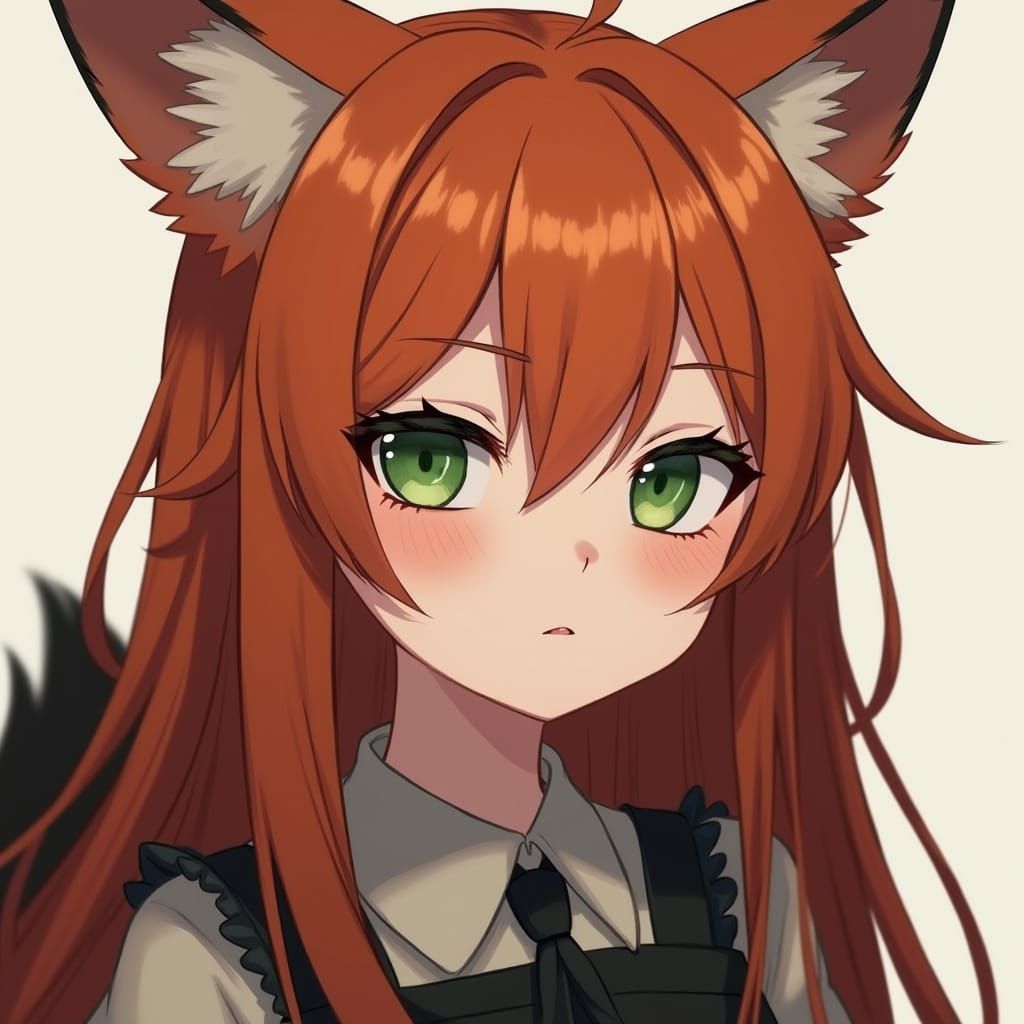 Fox-Eared Girl Portrait in Anime Style