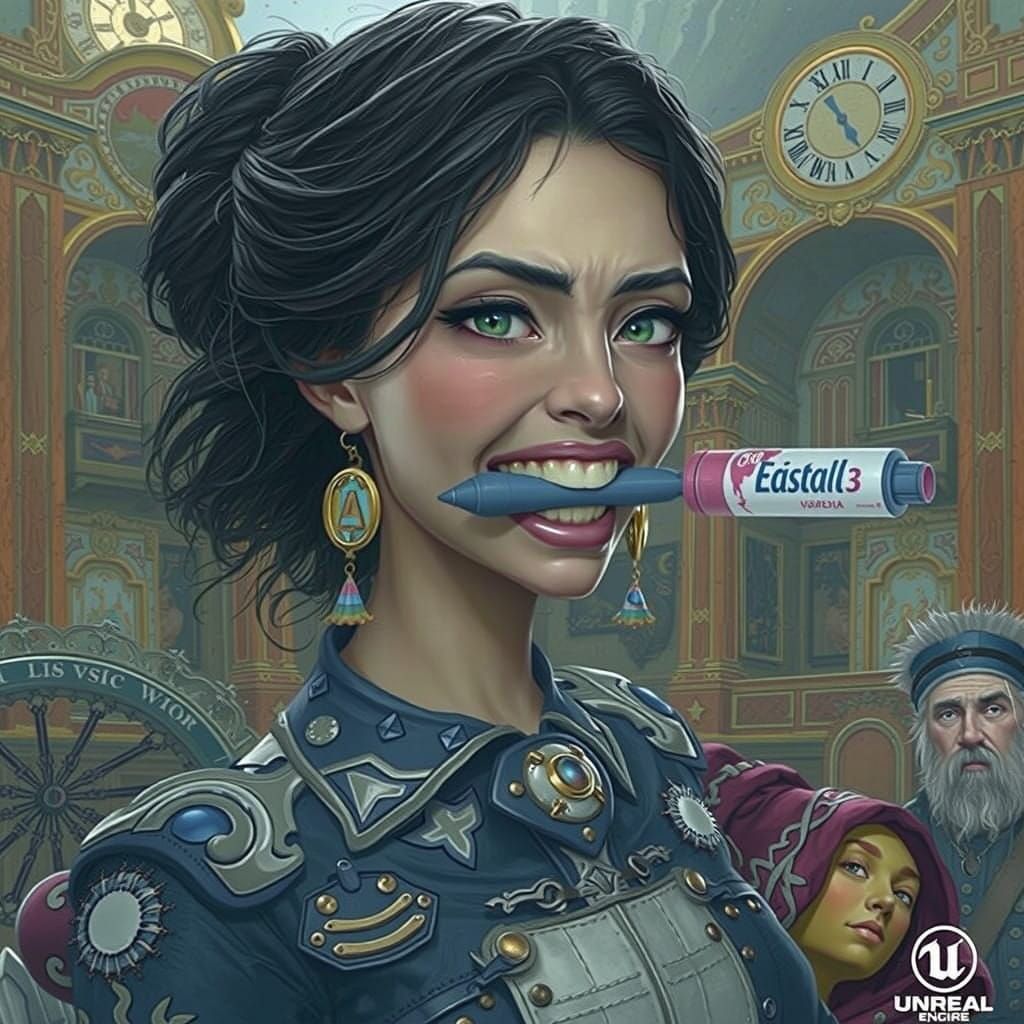 Frustrated Woman in Painful Plight with White Marker