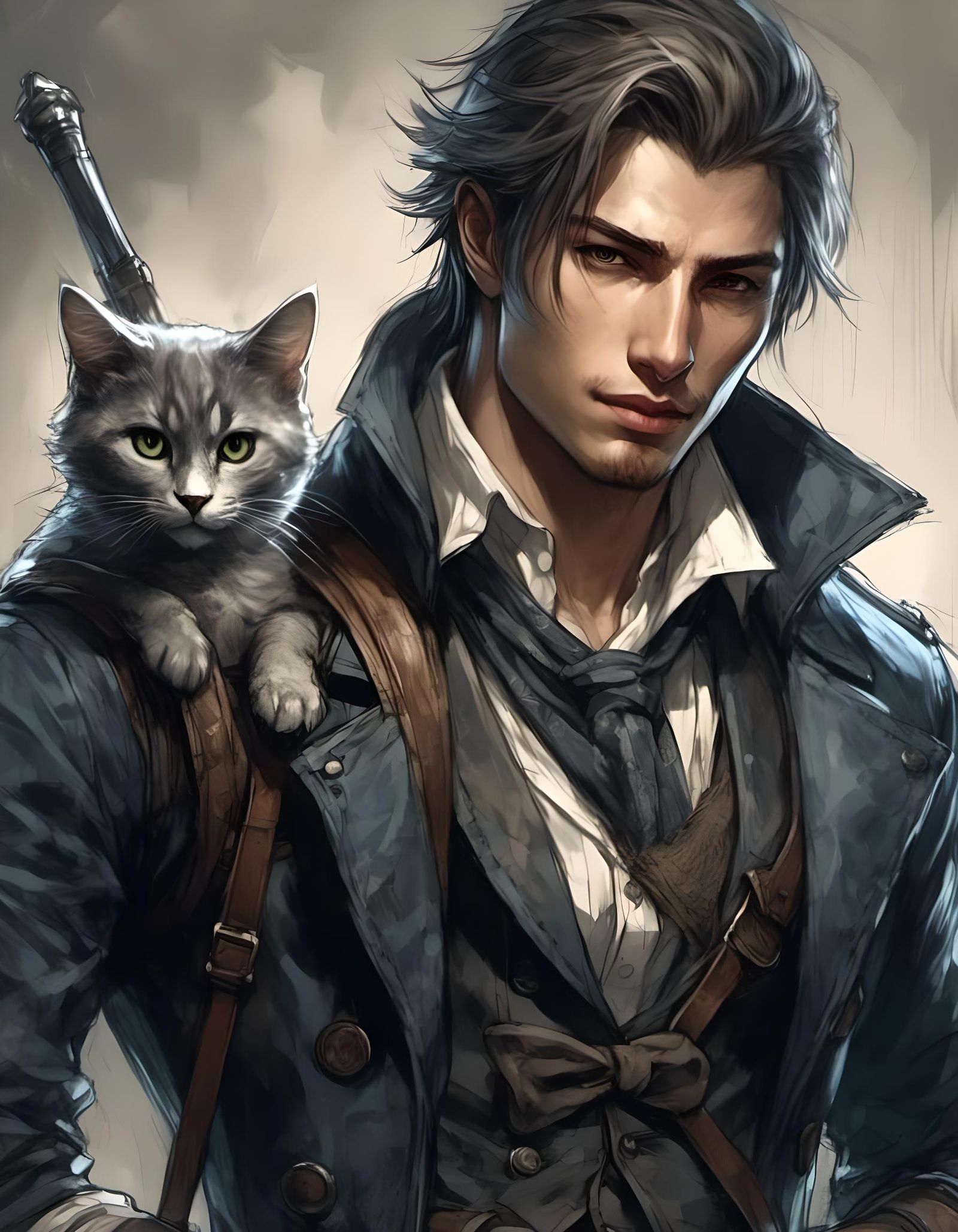 Handsome Hunter in Anime Style from Bloodborne