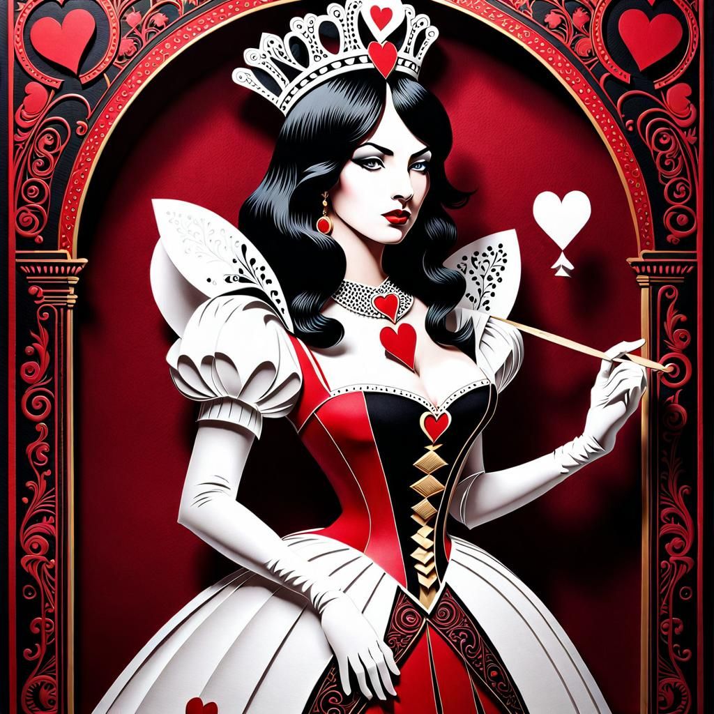 Jack of Hearts Meets Queen of Spades: Paper Cut-Out Art