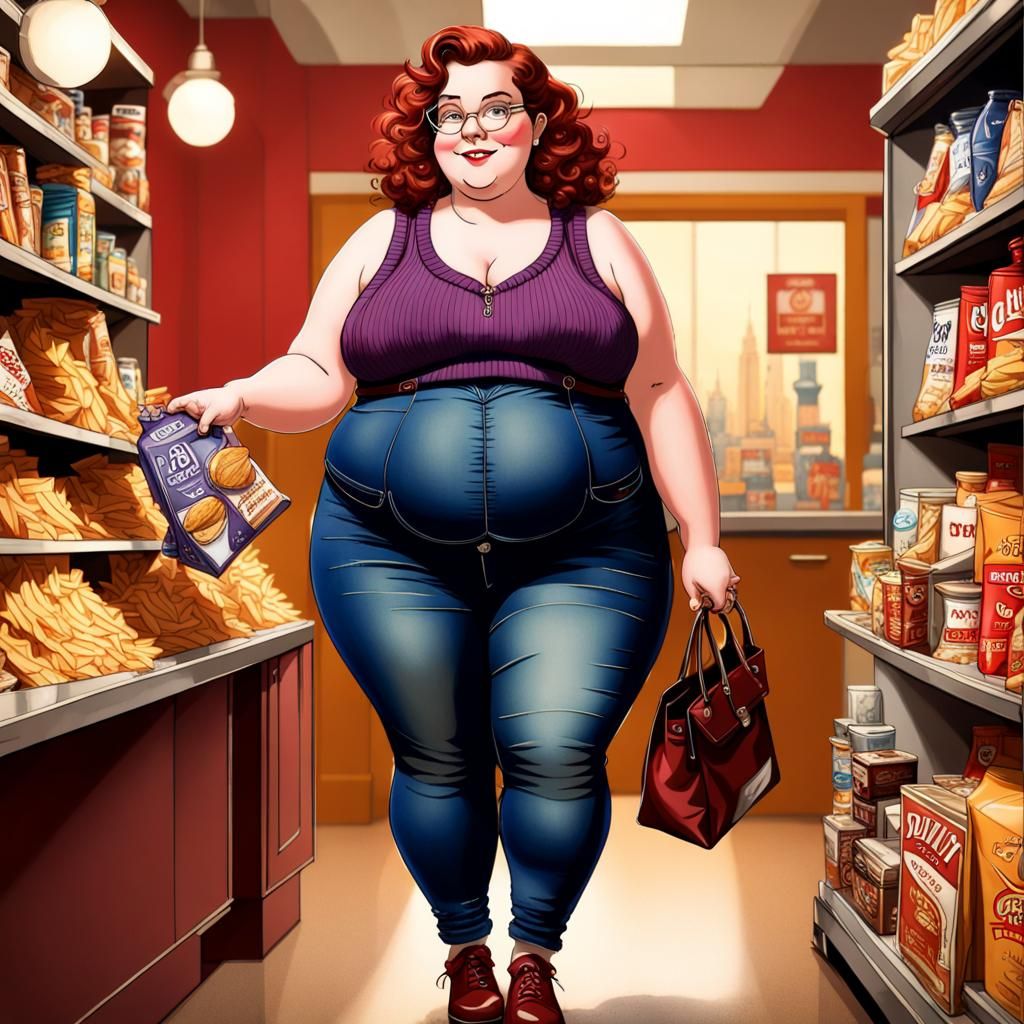 Plus Size Model Advertisement in Detailed Matte Painting
