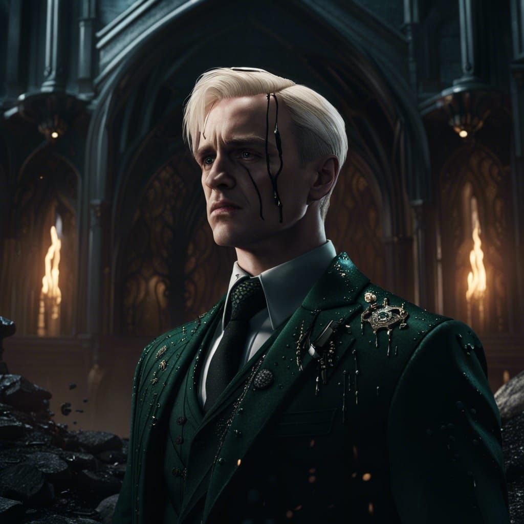 Draco Malfoy Crying: Detailed Fantasy Art