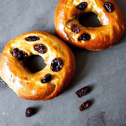 Delicious Cinnamon Raisin Bagel Close-Up