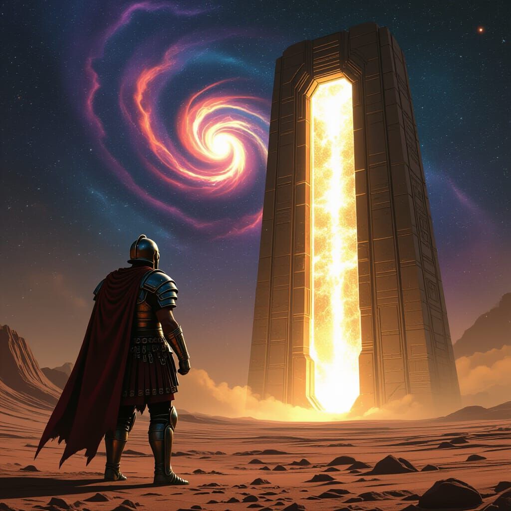 Roman Centurion on Alien World, Detailed Concept Art