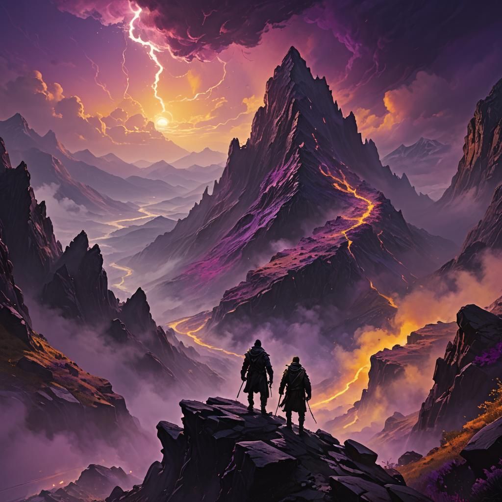 Dark Fantasy Mountain Ascent in Unreal Engine Style