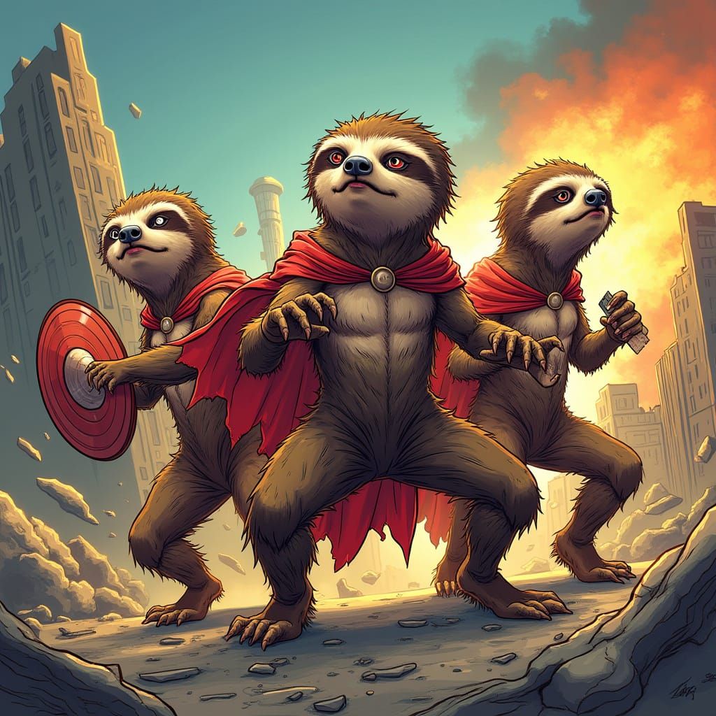 The Slowvengers: Hilarious Sloth Superhero Parody Comic Art