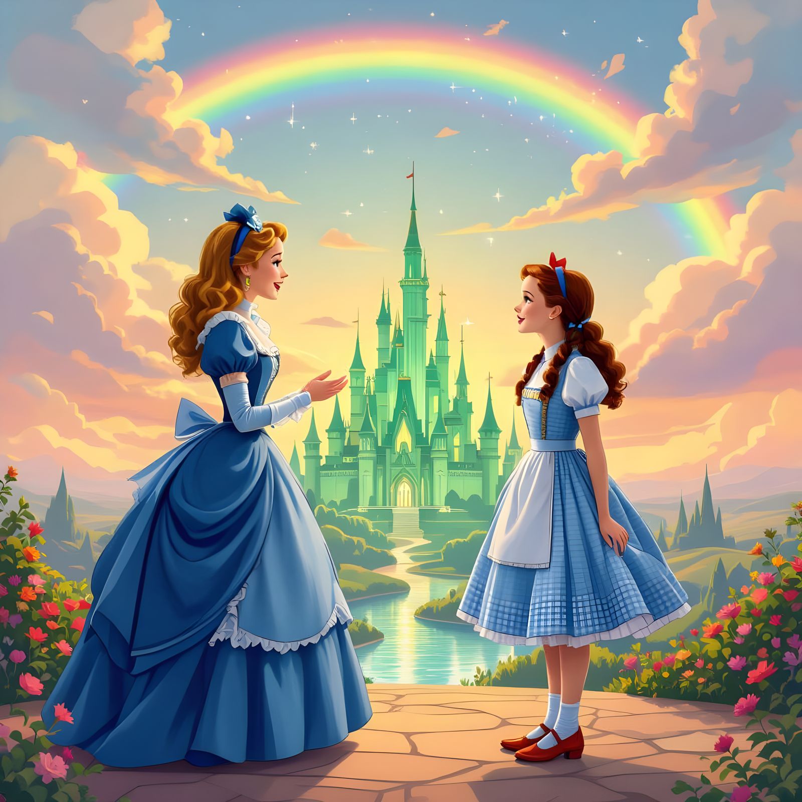 Alice and Dorothy Meet at the Emerald City