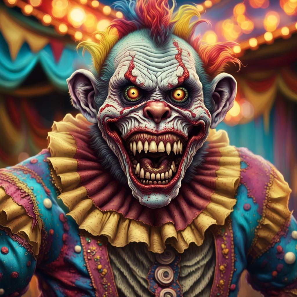 Grotesque Zombie Monkey Clown Concept Art