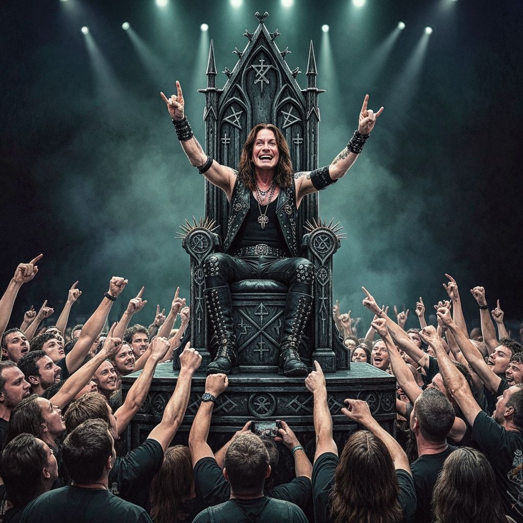 Ozzy Osbourne on Gothic Throne, Comic Book Art