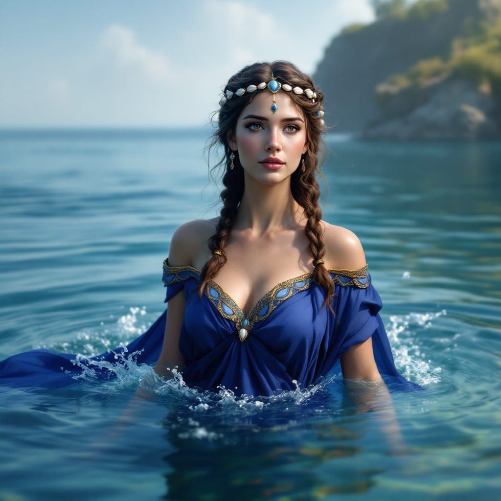 Etruscan Water Nymph Emerges from the Adriatic Sea in a Roya...