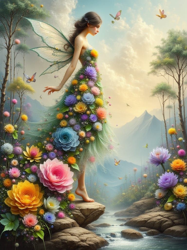 Fractal Lace Fairy in Pastel Colors