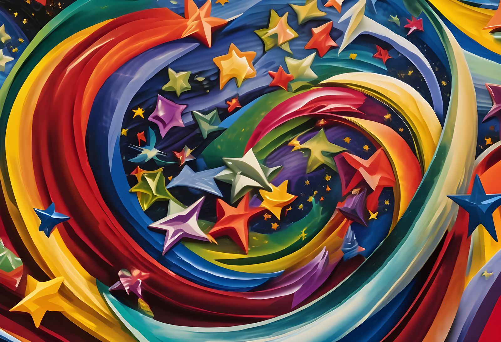 Vast Helical Vortex Maelstroms of Paint and Plasma