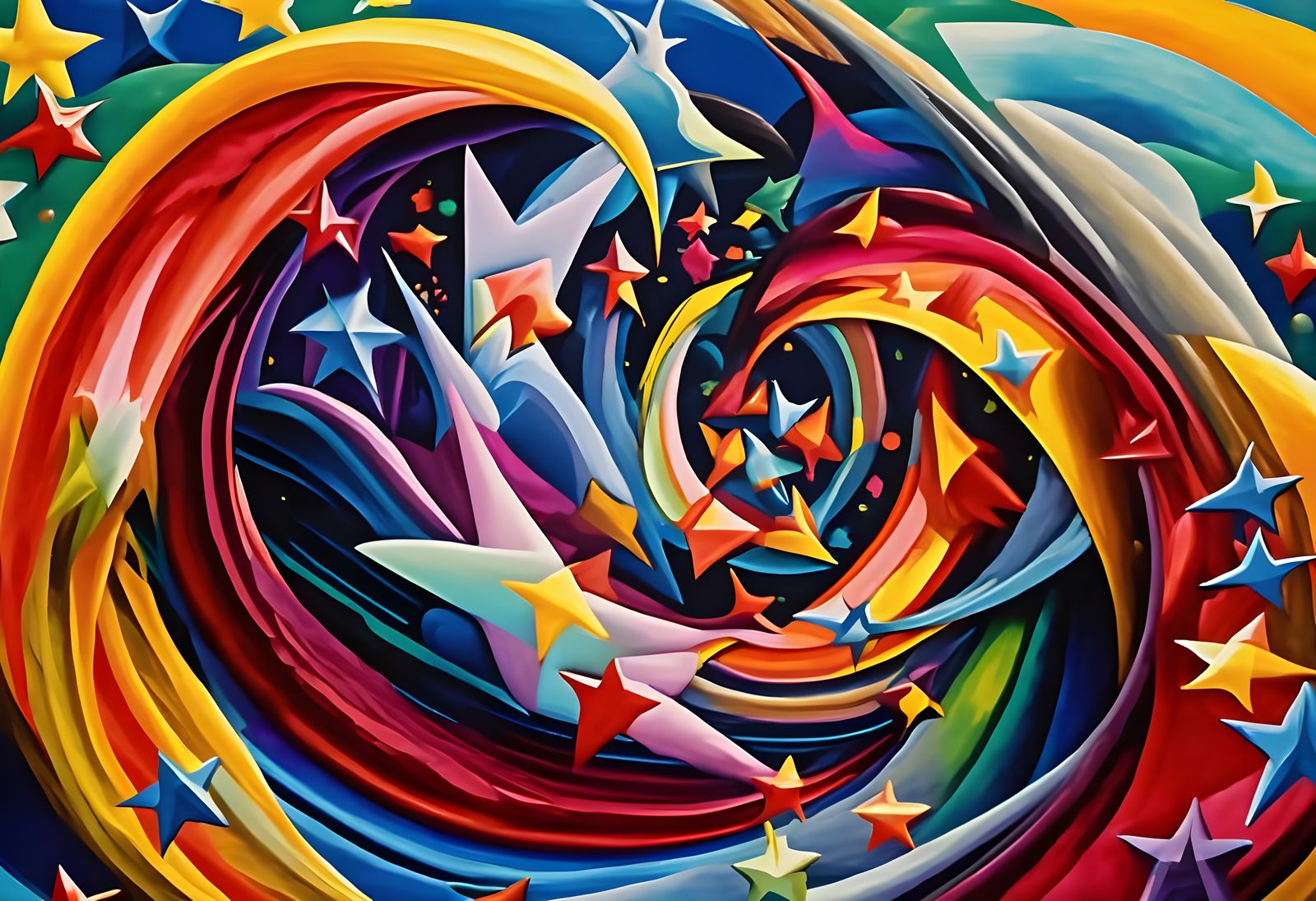 Vast Helical Vortex Maelstroms With Pointy Stars