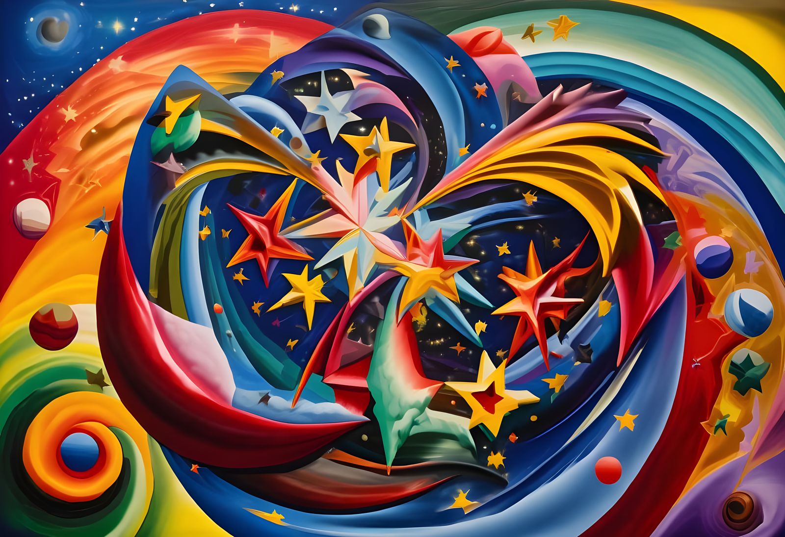 Vast Helical Vortex Maelstroms With Pointy Stars