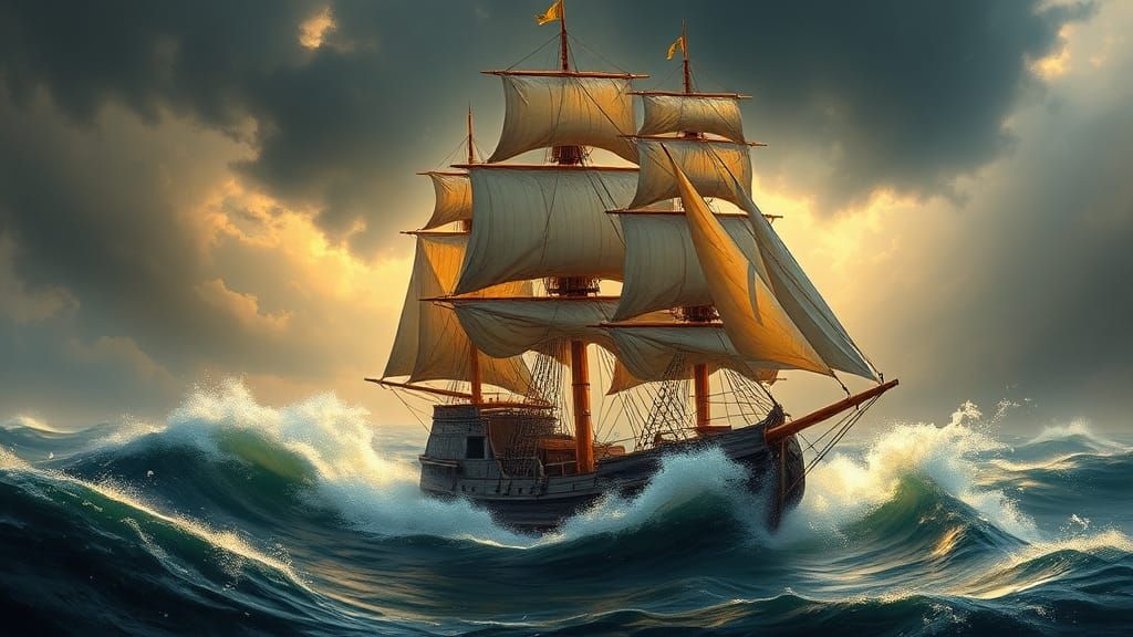Stormy Seas: A Classical Maritime Painting