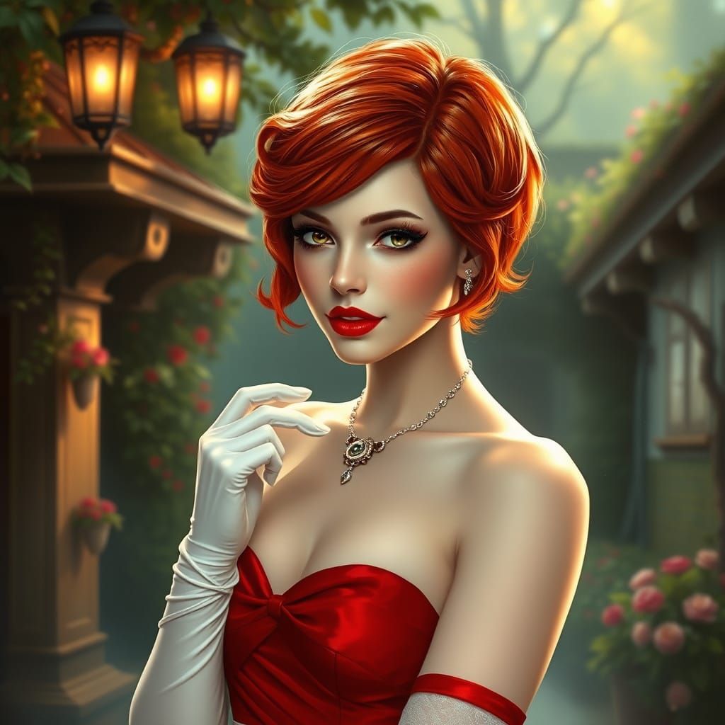 Ethereal Rockabilly Goddess in Fantasy Land