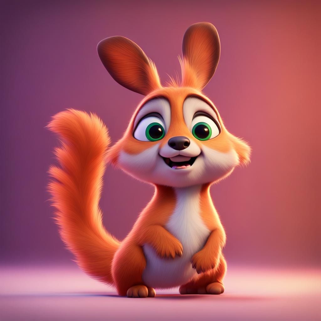 Cute Animal in 3D Animated Style