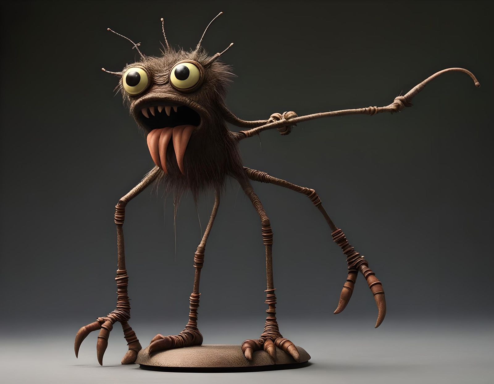 Whimsical Sculpture Parade in a Surreal Landscape