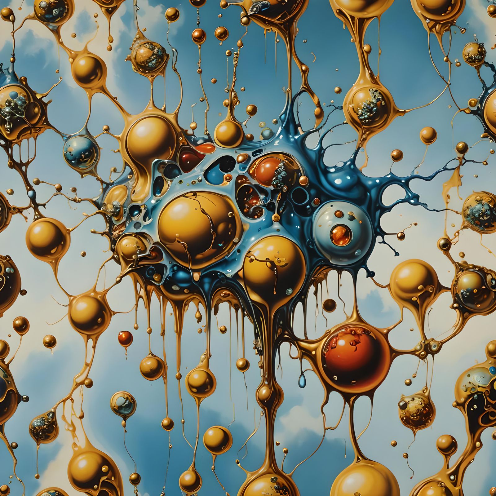 Surreal Tech World: Melting Oil Canvas in Dali Style