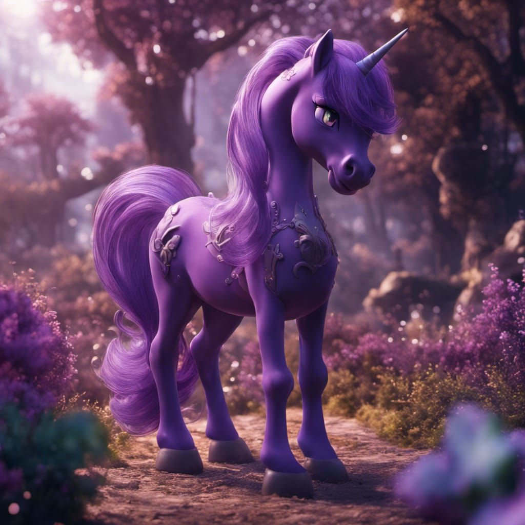Purple My Little Pony OC: Detailed Matte Painting