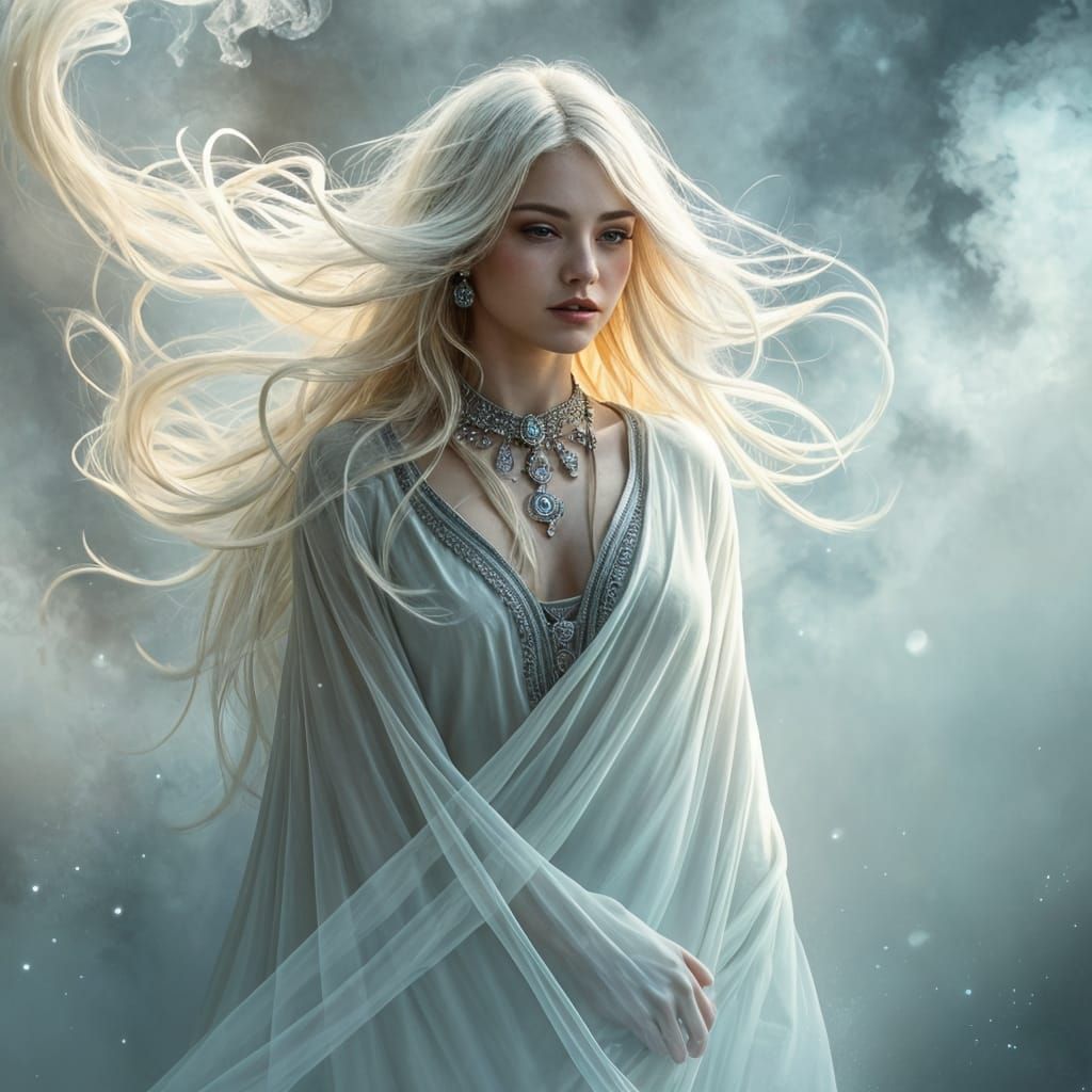 Ethereal Female Genie in Dreamlike Art
