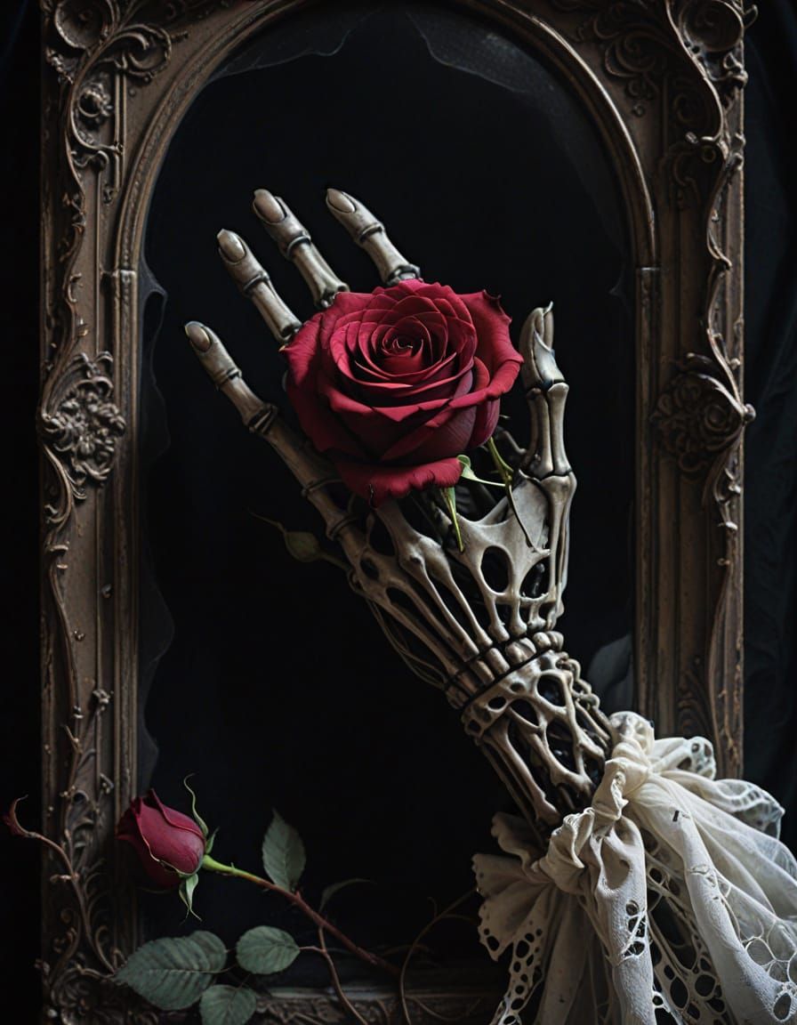 Gothic Romance: Ghostly Hand and Withered Rose