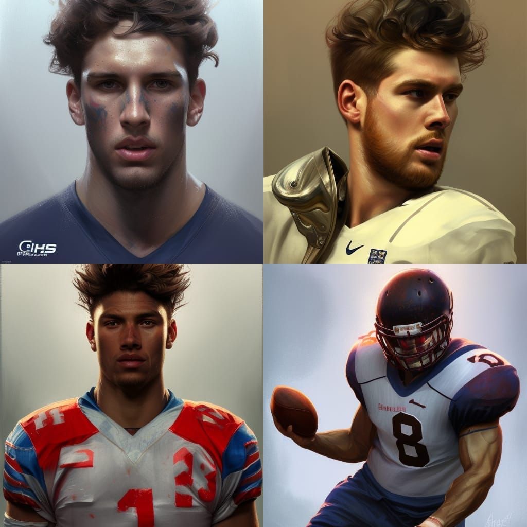 Chiefs Football Player Portrait in Hyperrealistic Style