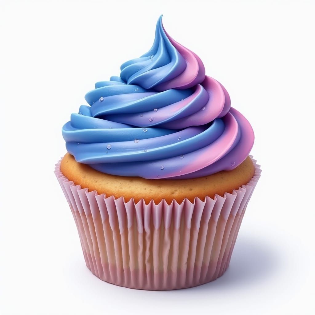 Vibrant Blueberry Cupcake with Ombre Glaze in Stylized Food ...
