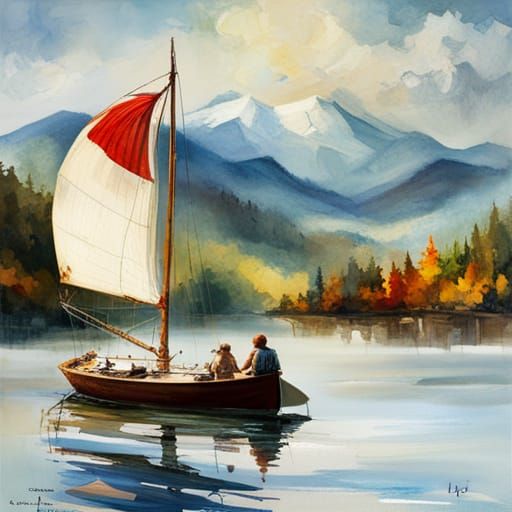 Boating on Squam Lake, New Hampshire