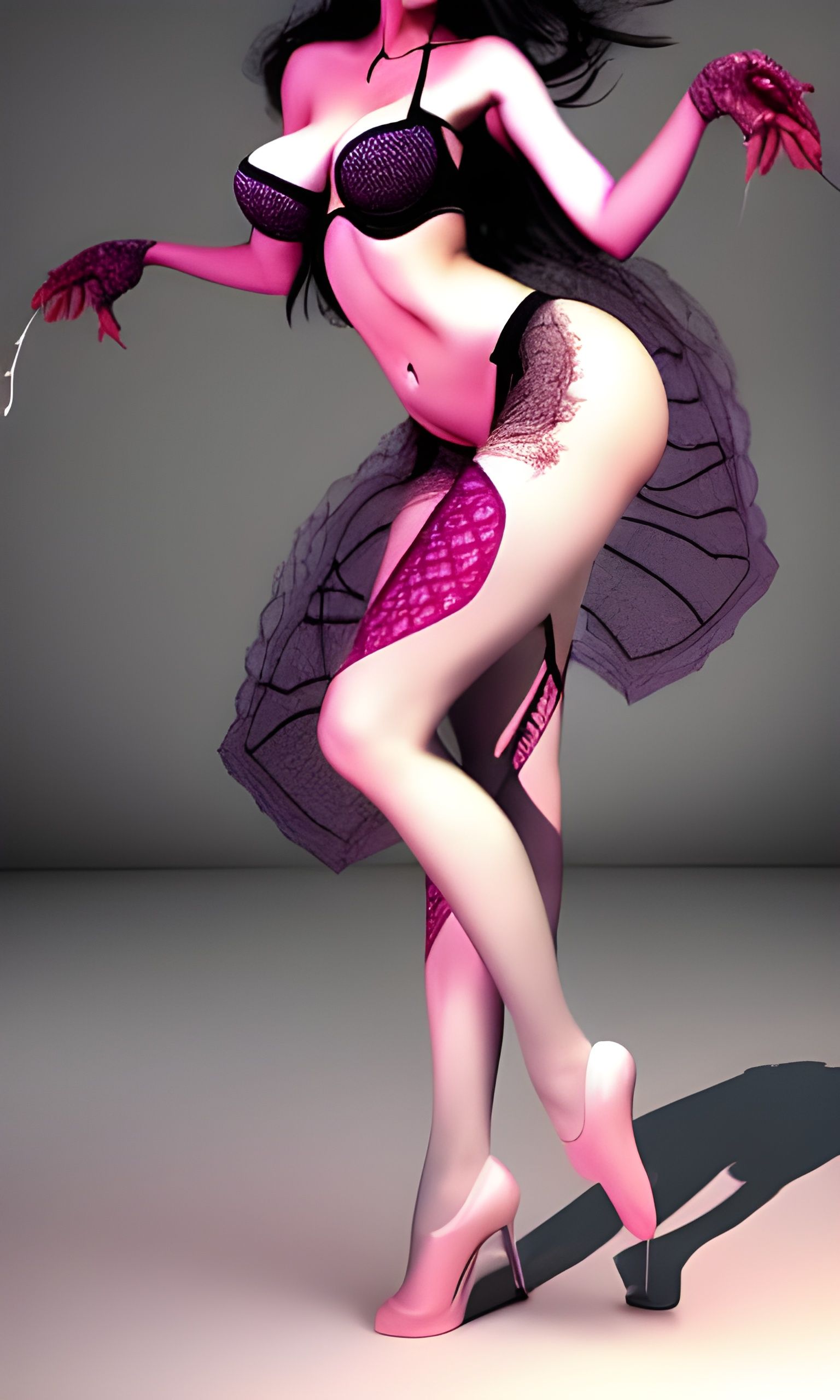 Playful Vampire Witch in Sensual Lingerie