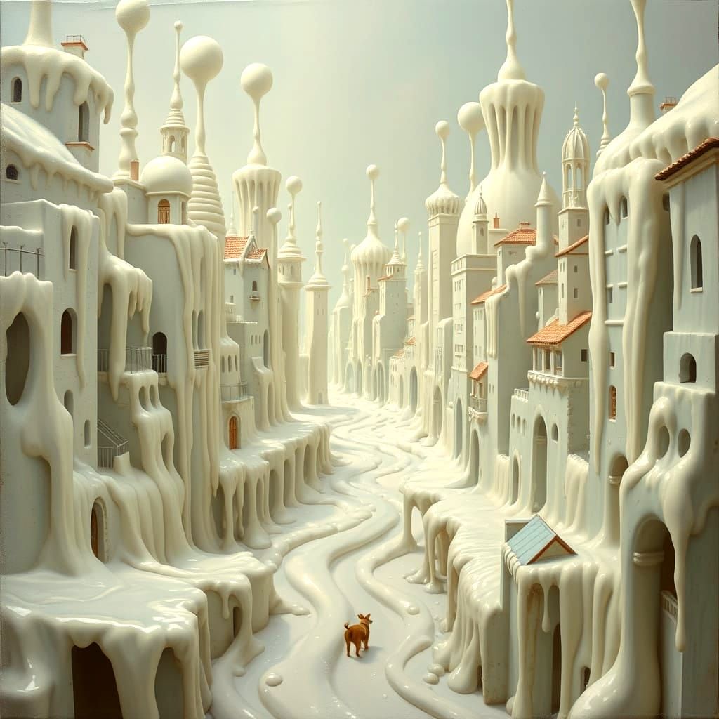 Surreal City Made of Milk